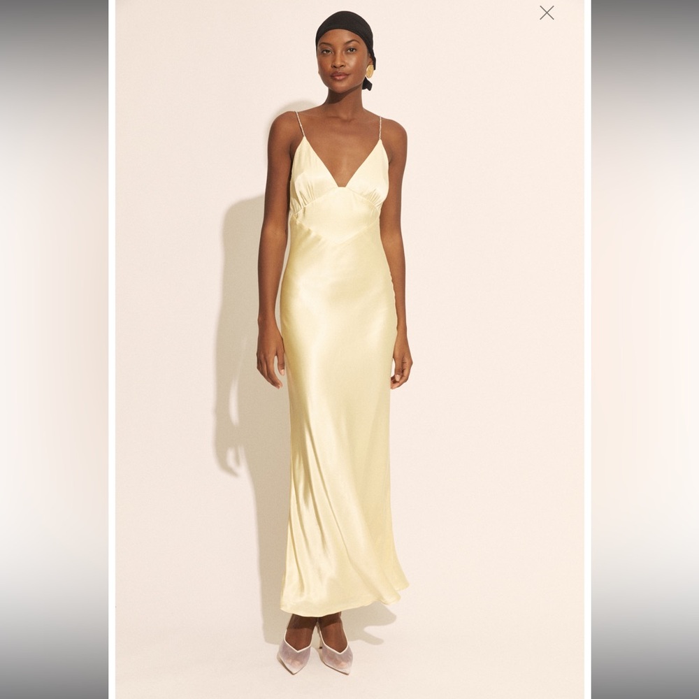 Bardot Canary Yellow Maxi Slip Dress Capri Diamonte